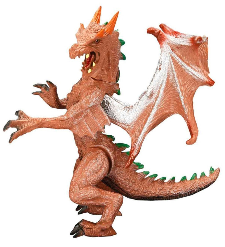 Standlı Ejderha Figürü 13 cm - Kahverengi (Lisinya)