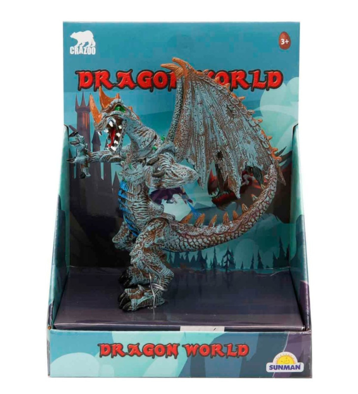 Standlı Ejderha Figürü 13 cm - Mavi (Lisinya)