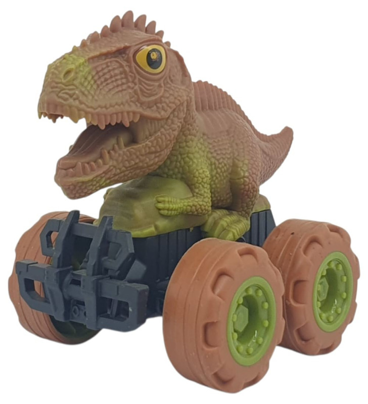 Sürtmeli Dinazor Arabalar 2'li - 12 cm - Triceratops & Stegosaurus (Lisinya)