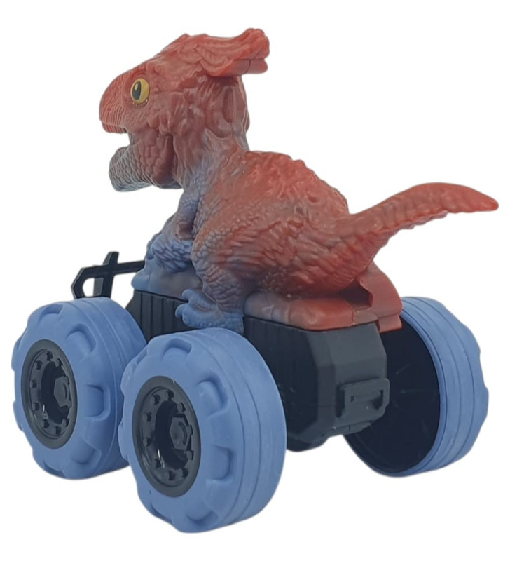 Sürtmeli Dinazor Arabalar 2'li - 12 cm - Triceratops & Parasaurolophus (Lisinya)