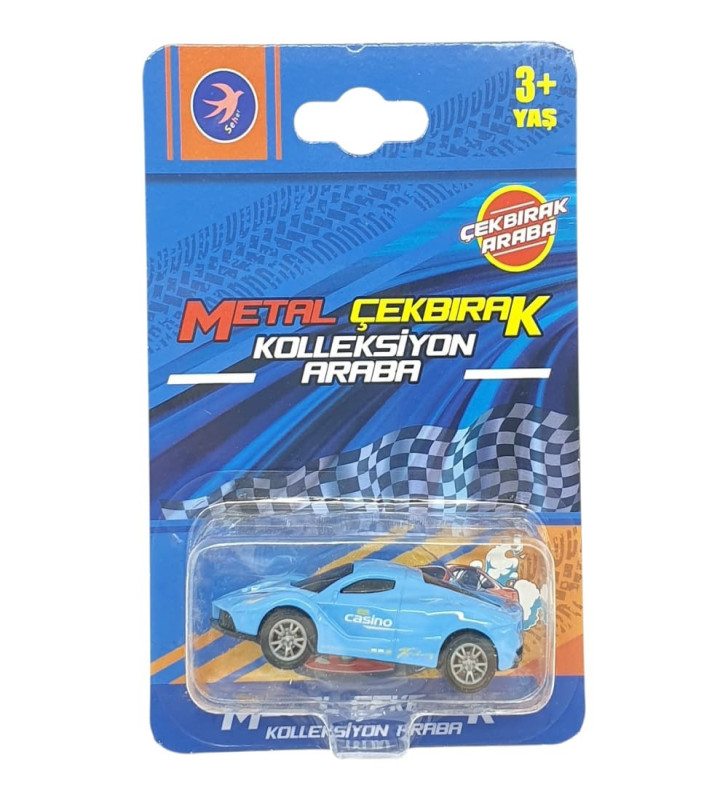 Çek Bırak Metal Küçük Arabalar 8 cm - SH40031 - Mavi (Lisinya)