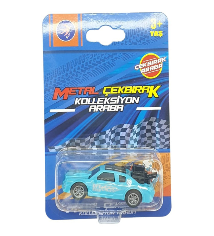 Çek Bırak Metal Küçük Arabalar 8 cm - SH40031 - Turkuaz (Lisinya)