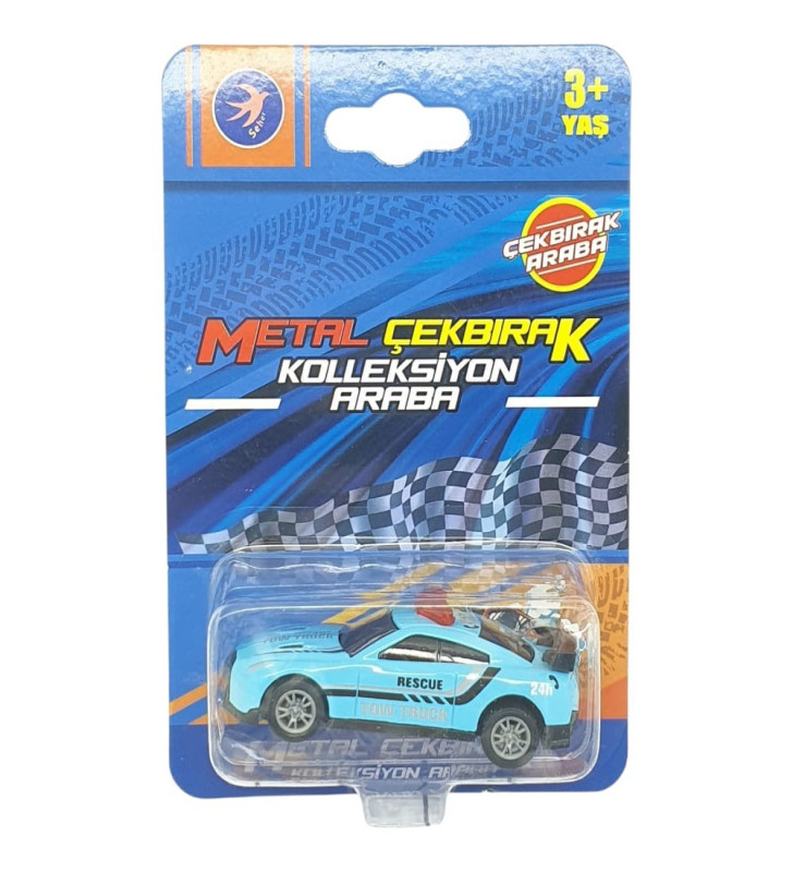 Çek Bırak Metal Küçük Arabalar 8 cm - SH40031 - Açık Mavi (Lisinya)