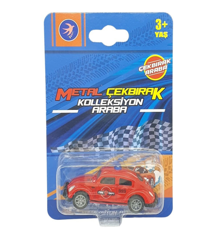 Çek Bırak Metal Küçük Arabalar 8 cm - SH40031 - İtfaiye Vosvos (Lisinya)
