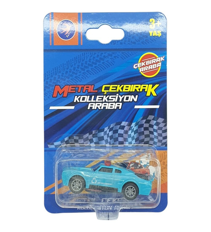 Çek Bırak Metal Küçük Arabalar 8 cm - SH40031 - Açık Mavi (Lisinya)