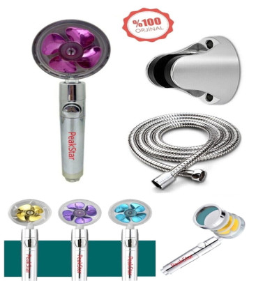 Turbo Duş Başlığı Seti Basınçlı Ayarlanabilir Su Tasarrufu Hortum Ve Mafsal Seti ( Lisinya )