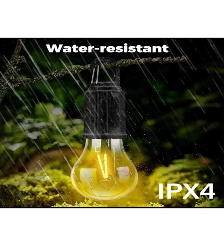Taşınabilir Şarjlı Led Ampül Outdoor Kamp Bahçe Lambası 10W Askılı Kırılmaz Led Işık ( Lisinya )