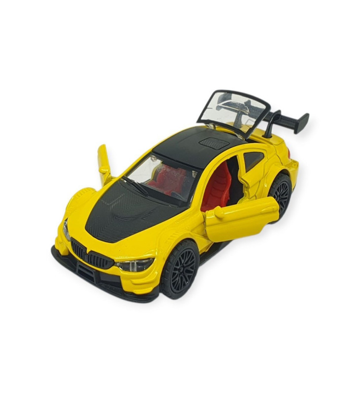 Çek Bırak Metal Arabalar 12 cm - 3671C - Sarı (Lisinya)