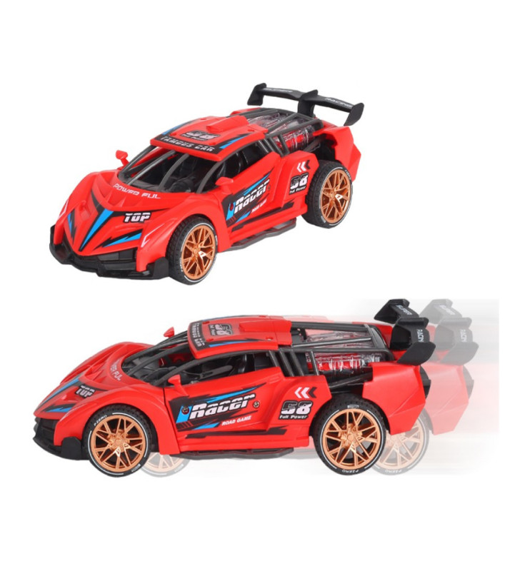 Sürtmeli Sesli Işıklı Spor Arabalar 18 cm - Kırmızı (Lisinya)