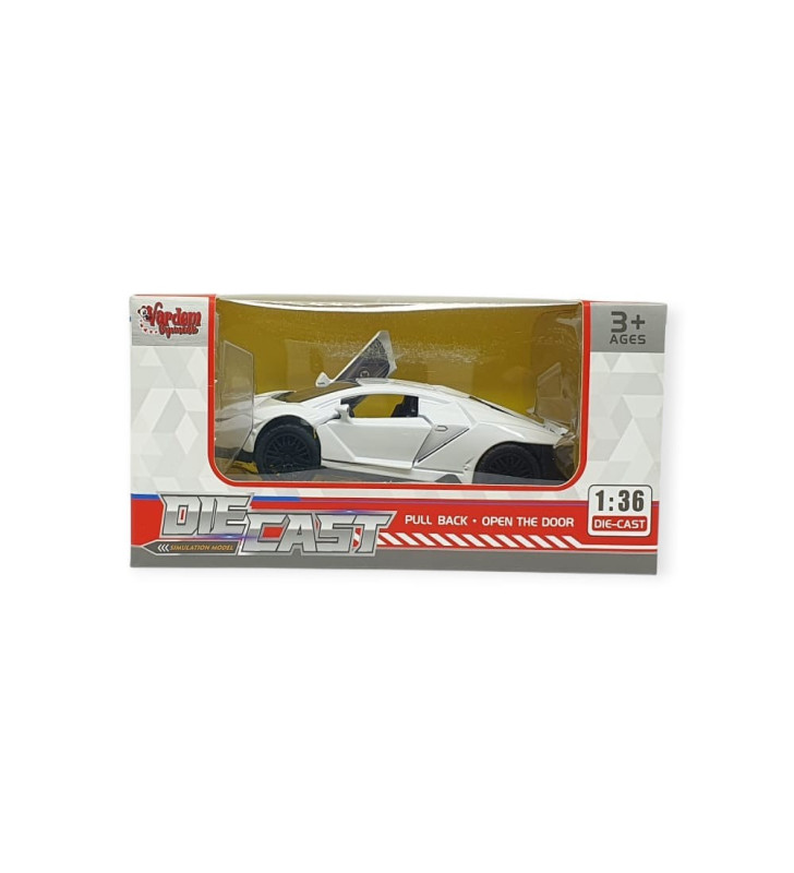 Çek Bırak Metal Arabalar 13 cm - SR2213- Beyaz (Lisinya)