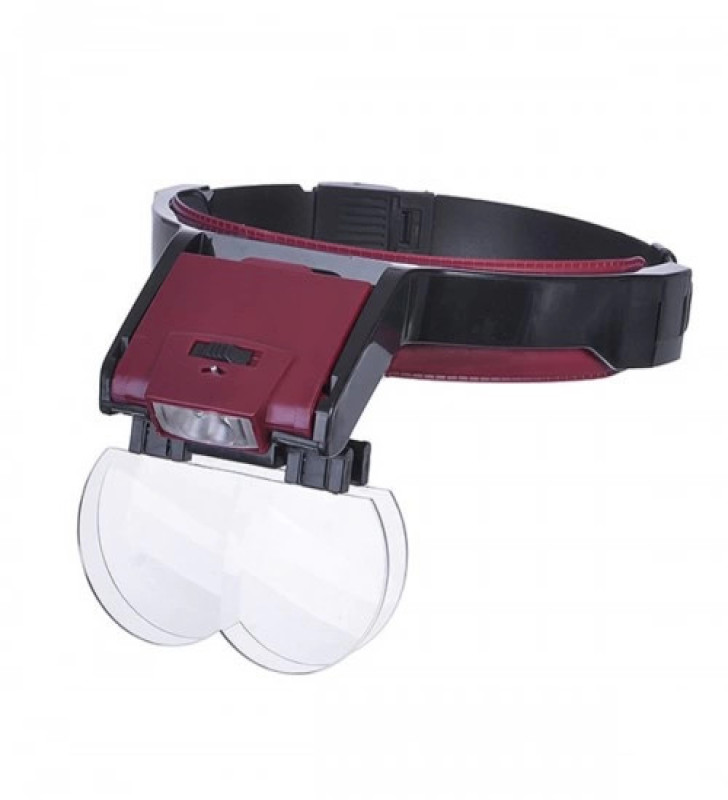 - Lens Takmalı 4 Lens , Led Lambalı şapka Tip Büyüteç ( Lisinya )