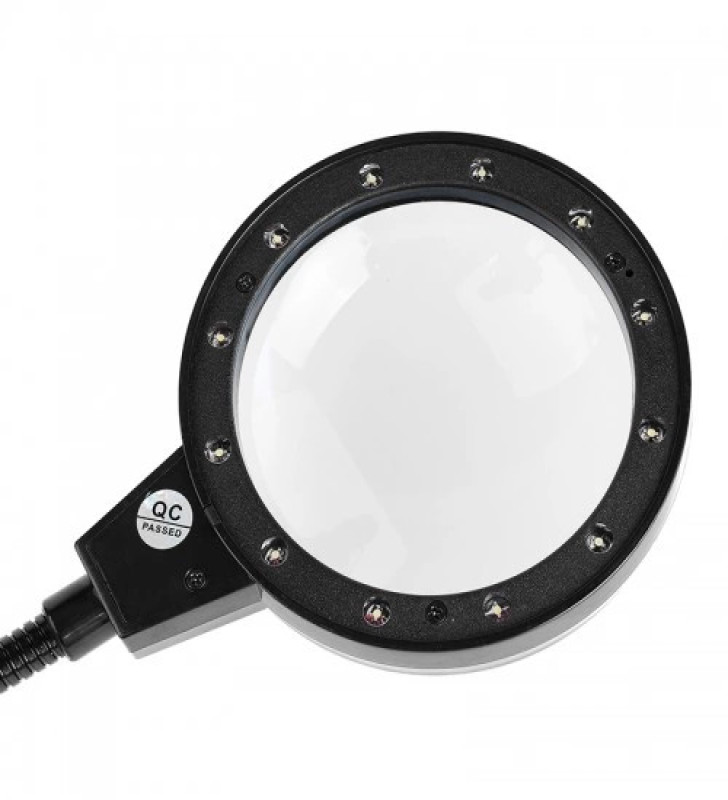 -12 Led Clipslı Işıklı Büyüteç,işıklı Masa Lambası çalışma Lambası ( Lisinya )