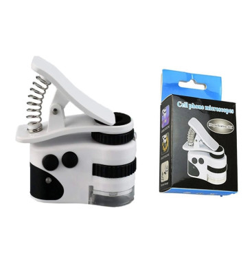 - 60X Mini Cep Telefonu Için Mandallı Mikroskop Uv Ledli Büyüteç Model AL2431 ( Lisinya )
