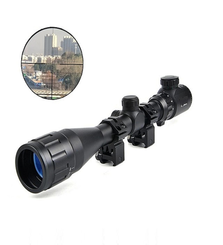 4-12x40 Aoeg Dürbünü Mil Dot Kırmızı - Yeşil Lens Koruyucu ( Lisinya )