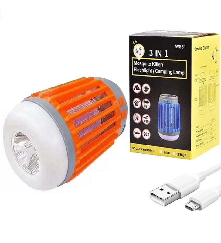 W851 Usbli Solar Sinek Öldürücü Özellikli 3ın1 Kamp Feneri ( Lisinya )