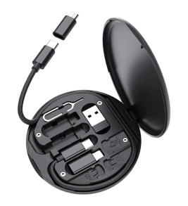 60w Destekli Kablo Kutusu Seyahat Kablo Seti 5'i 1 Arada Usb Type-c Şarj Kablosu Seti ( Lisinya )