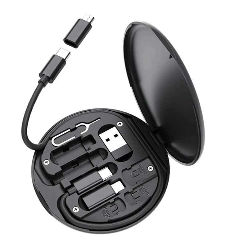 60w Destekli Kablo Kutusu Seyahat Kablo Seti 5'i 1 Arada Usb Type-c Şarj Kablosu Seti ( Lisinya )