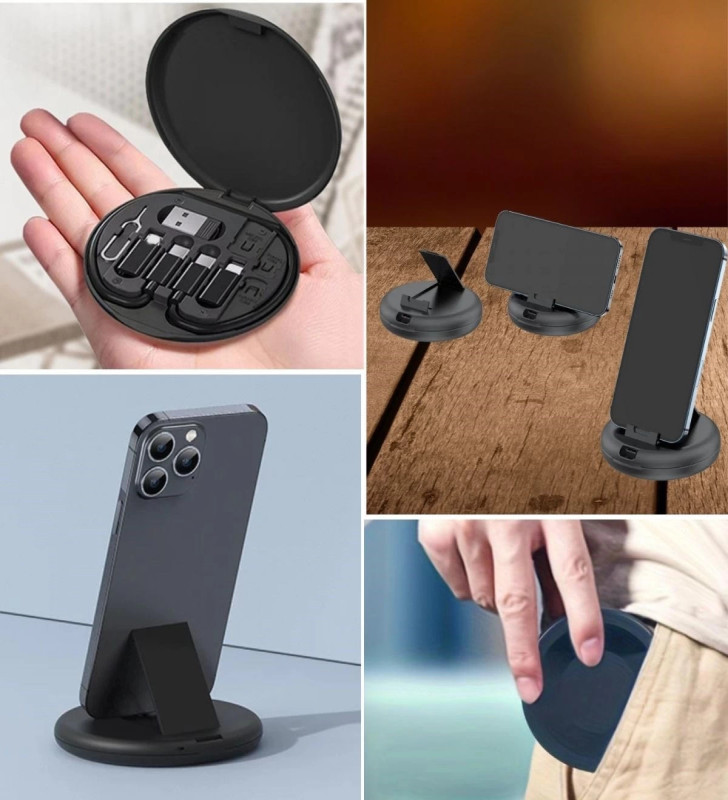 60w Destekli Kablo Kutusu Seyahat Kablo Seti 5'i 1 Arada Usb Type-c Şarj Kablosu Seti ( Lisinya )