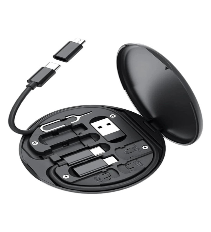 60w Destekli Kablo Kutusu Seyahat Kablo Seti 5'i 1 Arada Usb Type-c Şarj Kablosu Seti ( Lisinya )