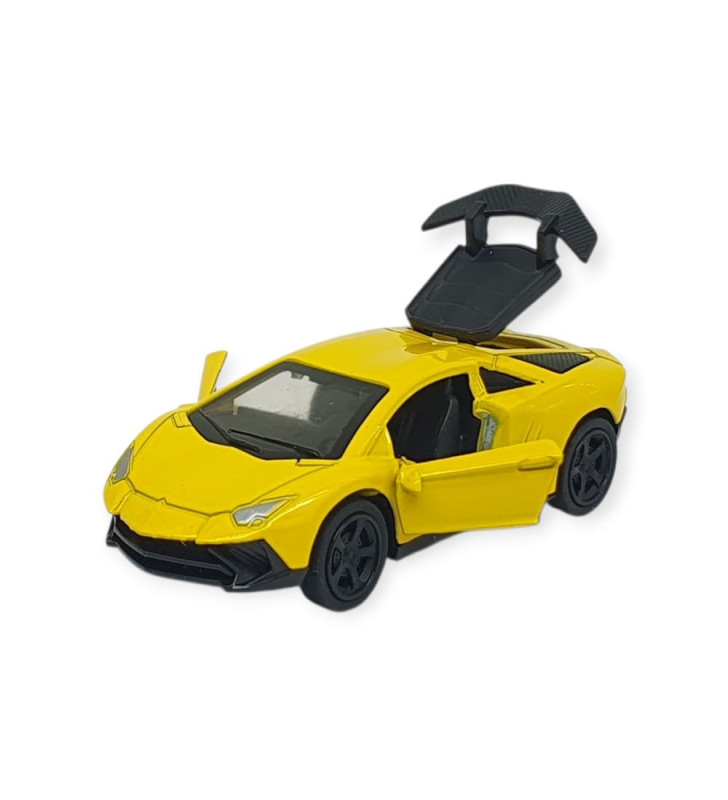 Çek Bırak Metal Küçük Arabalar 8 cm - 6411A-21 - Sarı (Lisinya)