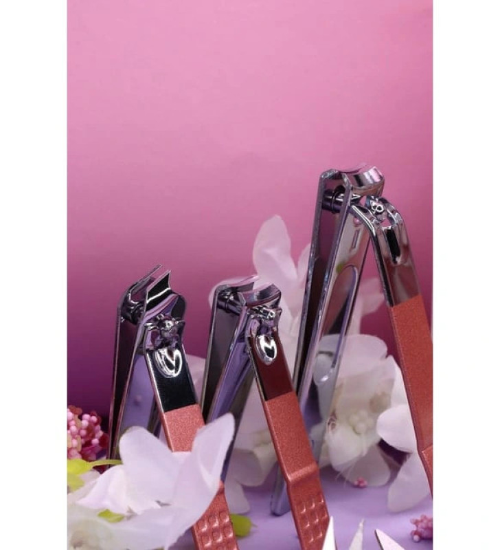 Profesyonel Çantalı Tırnak Bakım Manikür Seti Pembe Renk 12 Parça ( Lisinya )