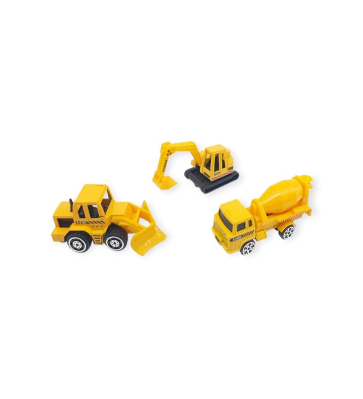 3'lü İş Makinaları Road Seti - Die Cast - DS044 - İnşaat (Lisinya)