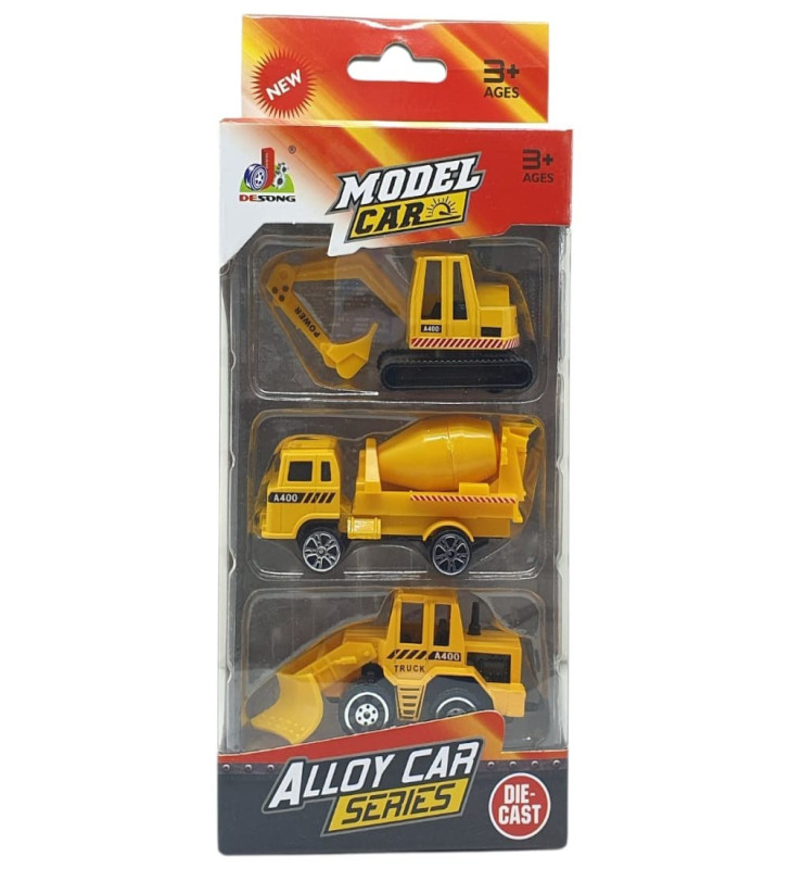 3'lü İş Makinaları Road Seti - Die Cast - DS044 - İnşaat (Lisinya)