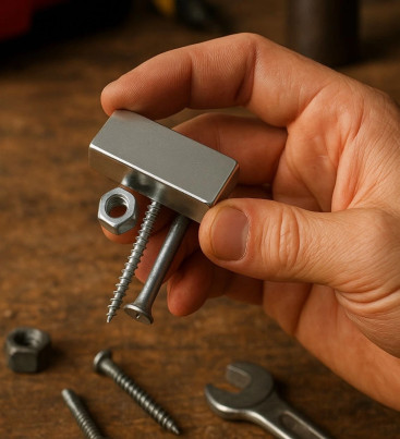 5'li Set: N35 Sınıfı 40x20x5 mm Köşeli Neodyum Mıknatıs (Nikel Kaplama) ( Lisinya )