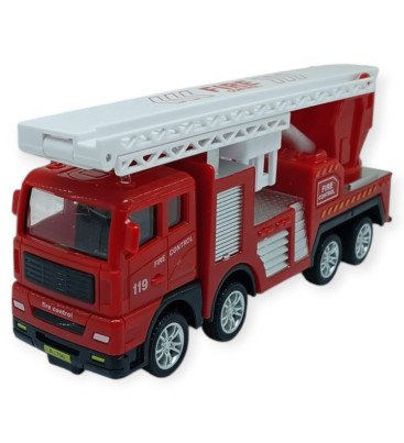 İş Makinaları Serisi - Sürtmeli İtfaiye Aracı 16 cm - Katlanan Merdiven (Lisinya)