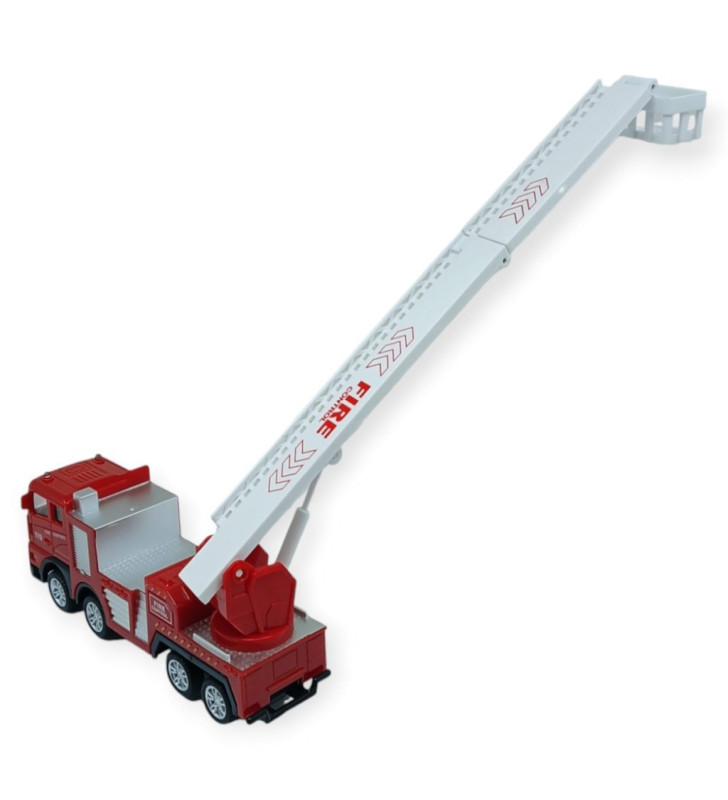 İş Makinaları Serisi - Sürtmeli İtfaiye Aracı 16 cm - Katlanan Merdiven (Lisinya)