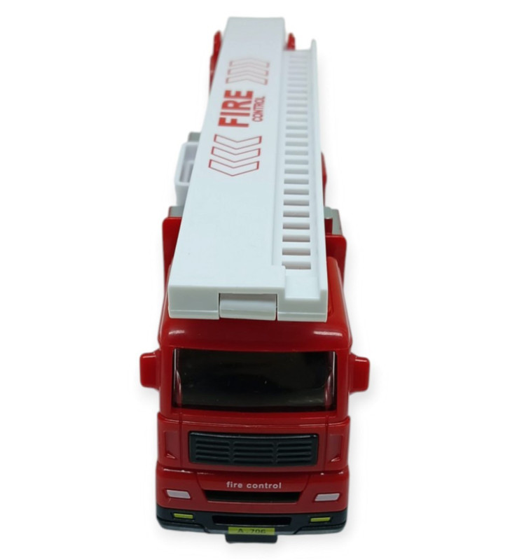 İş Makinaları Serisi - Sürtmeli İtfaiye Aracı 16 cm - Katlanan Merdiven (Lisinya)