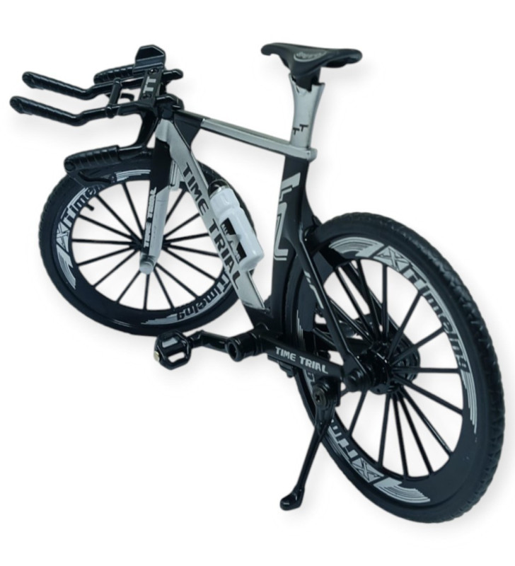 Model Araçlar -1/10 Metal Yarış Bisikleti 18 cm - Gri (Lisinya)