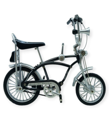 Model Araçlar -1:8 Metal Retro Pinokyo Bisiklet - Die -Cast 17 cm - Siyah (Lisinya)