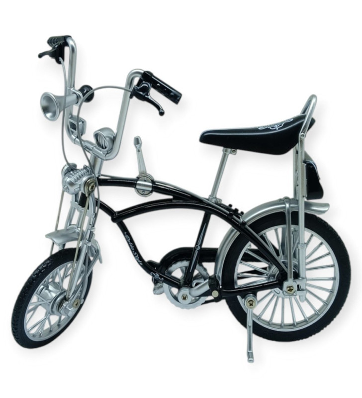 Model Araçlar -1:8 Metal Retro Pinokyo Bisiklet - Die -Cast 17 cm - Siyah (Lisinya)