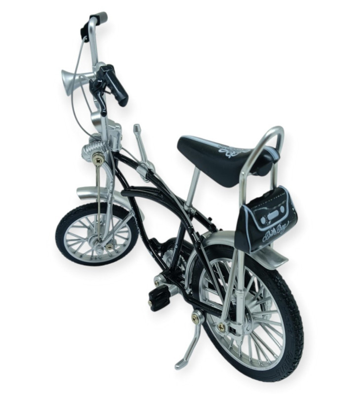 Model Araçlar -1:8 Metal Retro Pinokyo Bisiklet - Die -Cast 17 cm - Siyah (Lisinya)