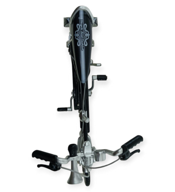 Model Araçlar -1:8 Metal Retro Pinokyo Bisiklet - Die -Cast 17 cm - Siyah (Lisinya)