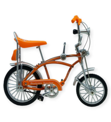 Model Araçlar - 1:8 Metal Retro Pinokyo Bisiklet - Die -Cast 17 cm - Turuncu (Lisinya)