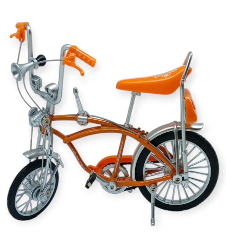 Model Araçlar - 1:8 Metal Retro Pinokyo Bisiklet - Die -Cast 17 cm - Turuncu (Lisinya)