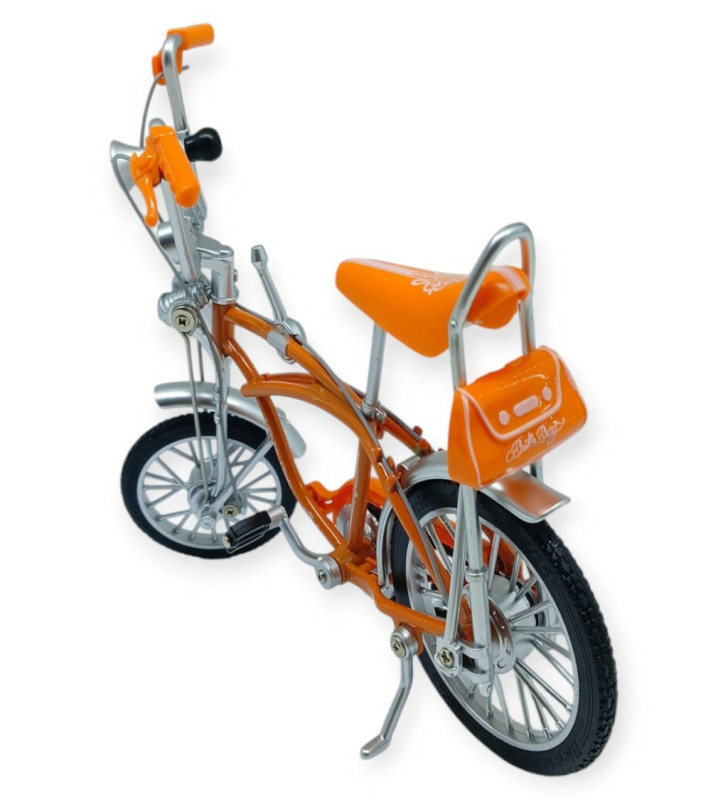 Model Araçlar - 1:8 Metal Retro Pinokyo Bisiklet - Die -Cast 17 cm - Turuncu (Lisinya)