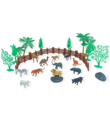 Hayvan Figürleri - Aksesuarlı Vahşi Hayvanlar Seti - Mini Set 30 Parça (Lisinya)
