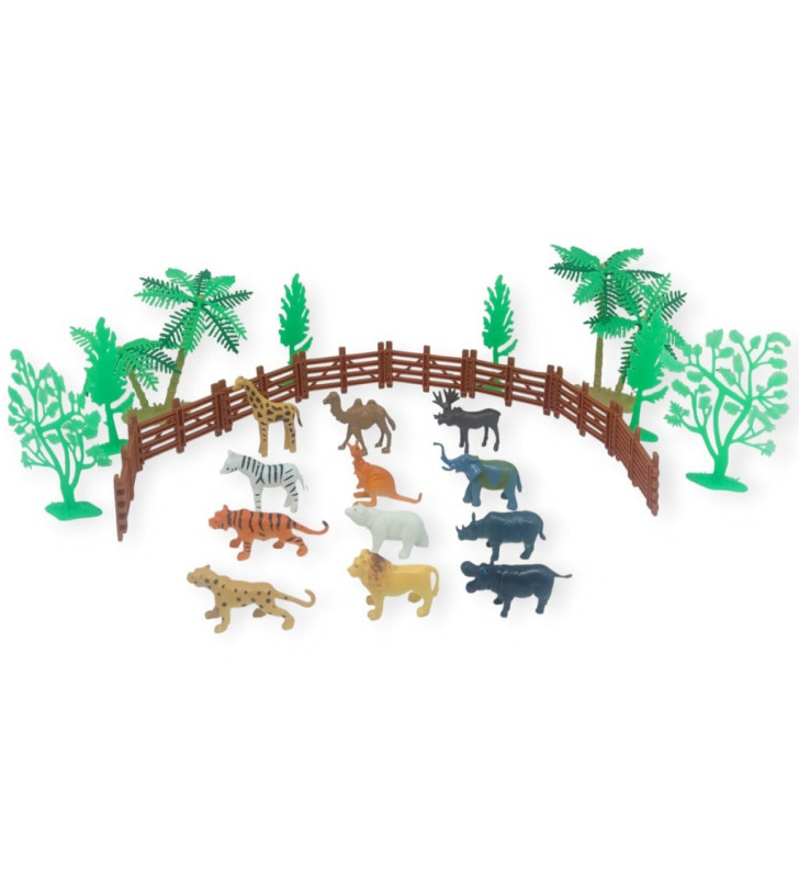 Hayvan Figürleri - Aksesuarlı Vahşi Hayvanlar Seti - Mini Set 30 Parça (Lisinya)