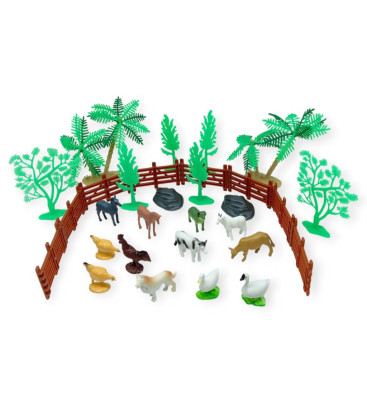 Hayvan Figürleri - Aksesuarlı Çiftlik Hayvanları Seti - 30 Parça (Lisinya)