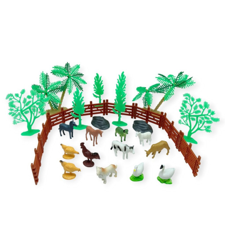 Hayvan Figürleri - Aksesuarlı Çiftlik Hayvanları Seti - 30 Parça (Lisinya)