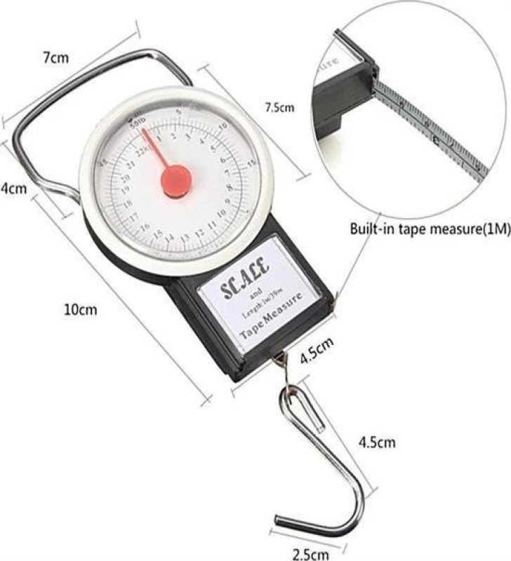 22 Kg/50lb Kancalı Tartı Aleti 1 Metre Mezuralı Askılı Balıkçı Terazisi ( Lisinya )