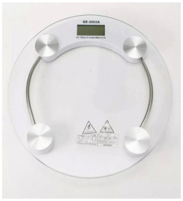 150 Kg Kapasiteli Yuvarlak Şeffaf Dijital Banyo Cam Baskül Terazi Tartı ( Lisinya )