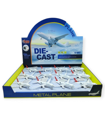 Çek Bırak Işıklı Sesli Yolcu Uçak 15 Cm - 777-2 (Lisinya)