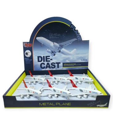 Çek Bırak Metal Uçak Sesli Işıklı - A380 (Lisinya)