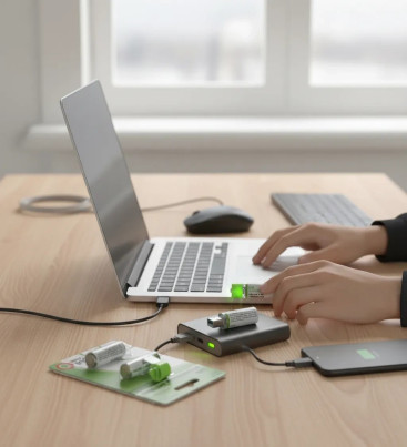 Usb ile Şarj Olabilen 2 li 1450 mah Lityum Kalın Şarjlı Kalem Pil ( Lisinya )