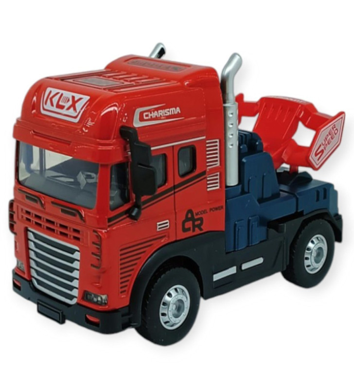 Metal Tır 1:24 - Sesli Işıklı Tır 13 cm - Kırmızı (Lisinya)