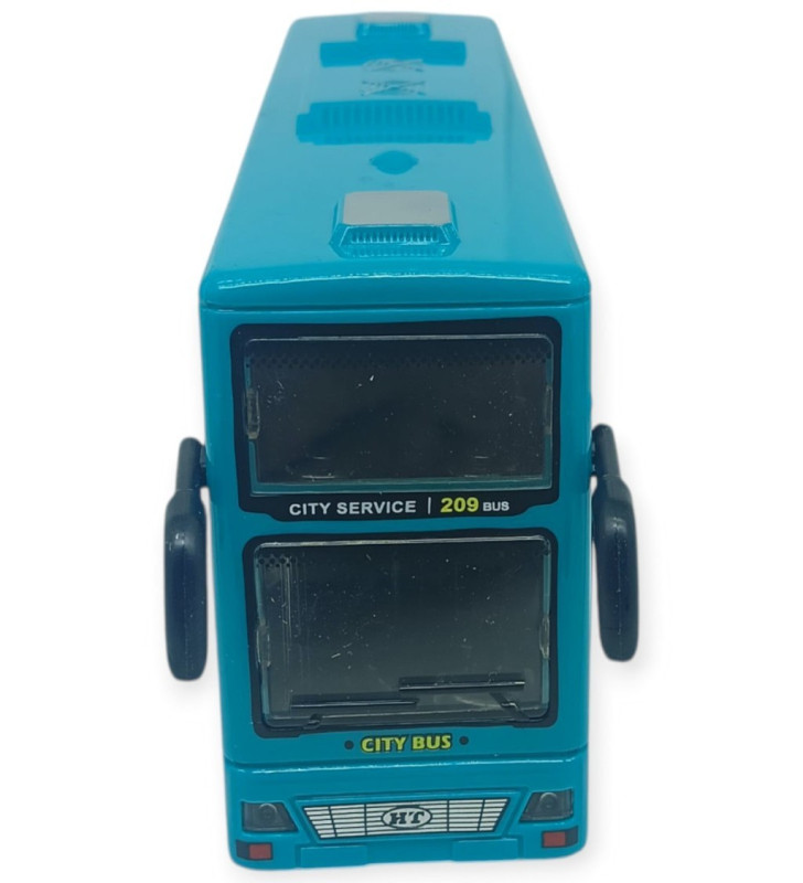 Sesli Işıklı Çift Katlı Otobüs 20 cm - Yeşil (Lisinya)